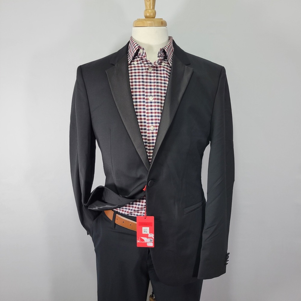 Hugo Boss Men's‎ Tuxedo Jacket Black Wool Blend Super Flex Performance 40L NEW